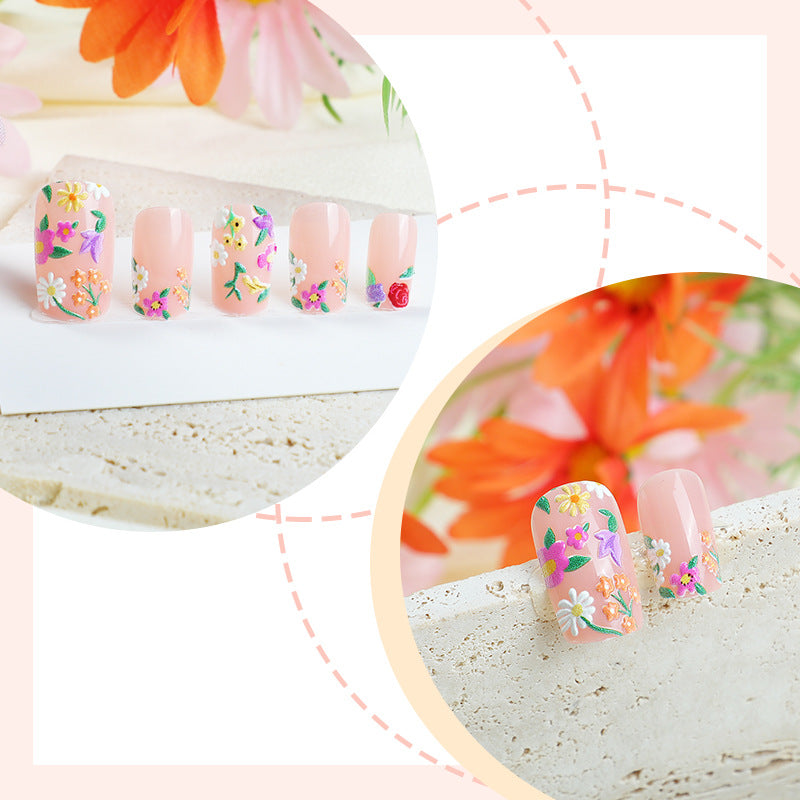 Square Flower 3D Nail Art Patches