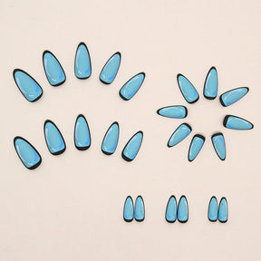 Anime-Inspired Almond Shape Light Blue Nails for Women