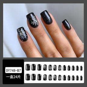 Christmas Minimalist Smoked Jelly Snowflake Removable Nail Tips