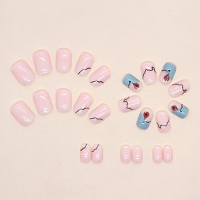 Short European Fashion Creative Map Nails Summer Sweet