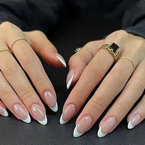 White French Almond Minimalist Nail Wraps for Fall Nails