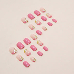 Cute Pink Lemon Nails, Sweet Short Style