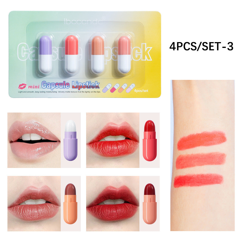 4-Pack Mini Matte Lipstick Capsule Set