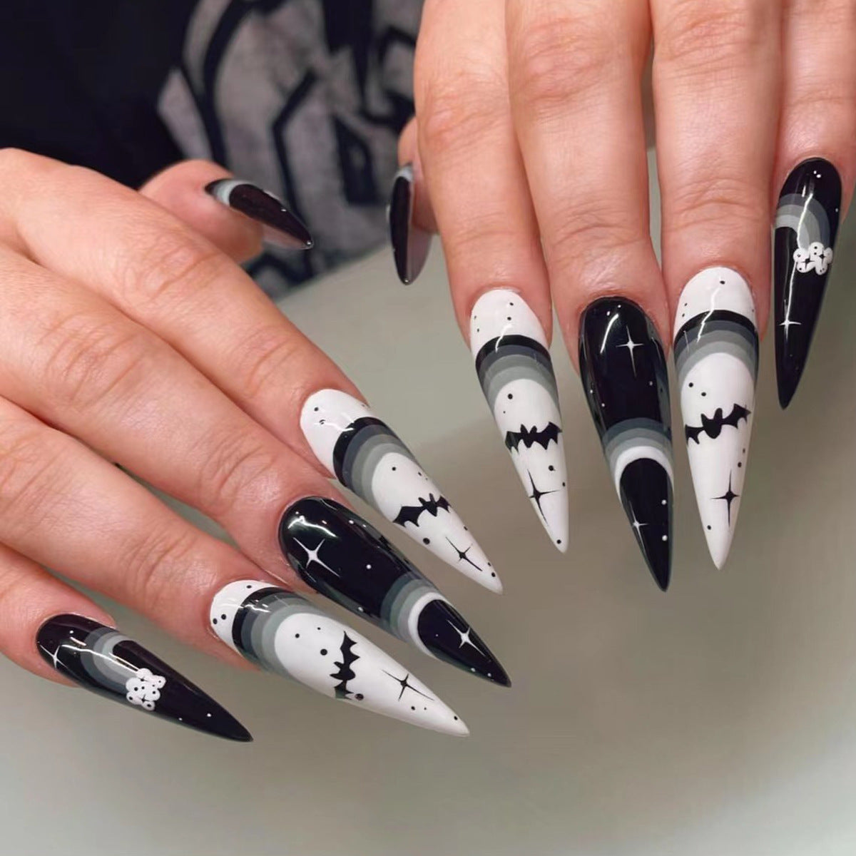 24-Piece Halloween Bat Themed Nail Set