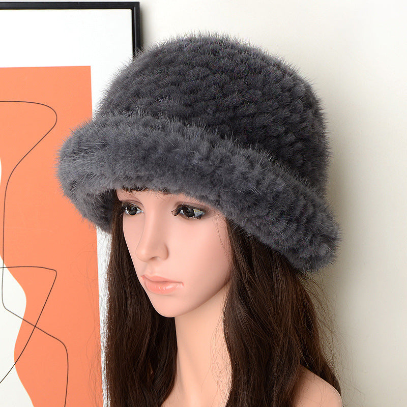 Elegant Mink Fur Beret - Winter Fashion Accessory