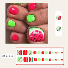 Summer Watermelon Toe Nail Tips