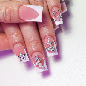 Diamond Star 3D Nails - Mid-Length Square Shape