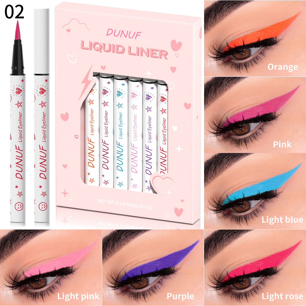 6-Color Long-Lasting Waterproof Liquid Eyeliner Set