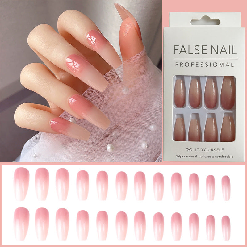 Translucent Pink Gold-Edged Nail Stickers for Sweet Look