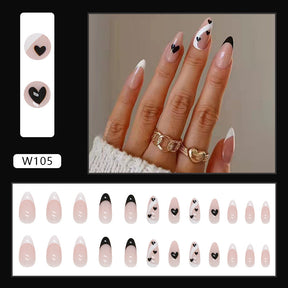 Ballet T-Shape Press-On Fall Nails - European and American Style (24PCS)