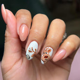 Cute Reindeer Christmas Nails, Festive and Playful