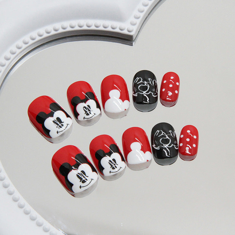 Cute Red Fall Nails - Wearable Nail Stickers (24PCS)