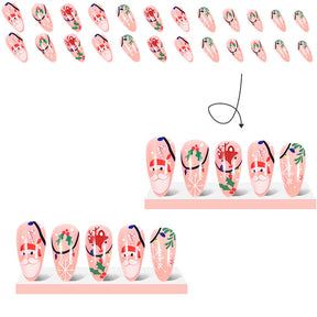 Christmas Santa and Reindeer Nail Tips