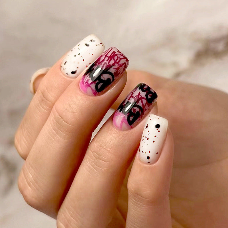 Black Red Letter Halloween Nail Stickers