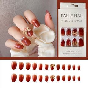 Translucent Pink Gold-Edged Nail Stickers for Sweet Look