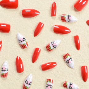 Cute Hand-Painted Sunglasses Santa Christmas Nails