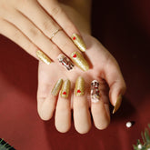 Christmas Press-On Fall Nails Set with Nail Tips