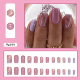 Trendy Wavy Pink and Purple Nail Stickers