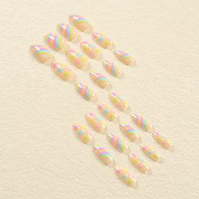 Rainbow Star Cloud Multicolor Flower Fall Press-On Nails