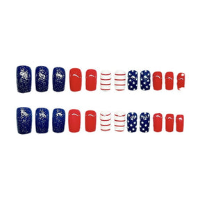 Classic Sweet Cool Mixed Color Flag Nails