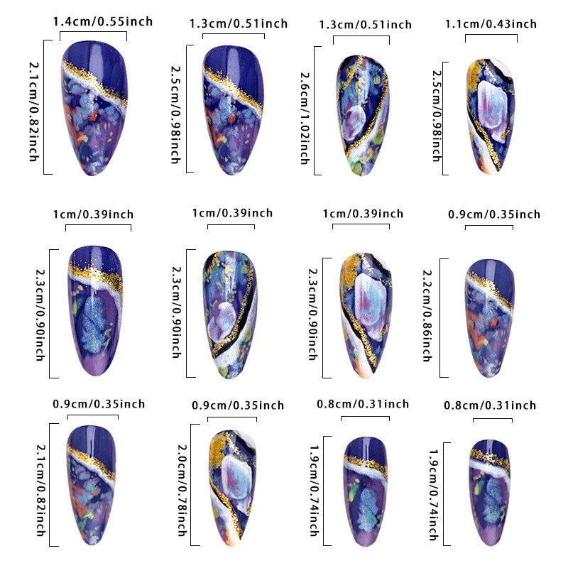 Amber Pattern INS Style Almond Nail Tips