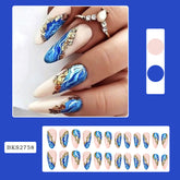 Blue Marble Wearable Nail Tips