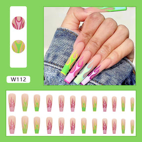 Ballet T-Shape Press-On Fall Nails - European and American Style (24PCS)