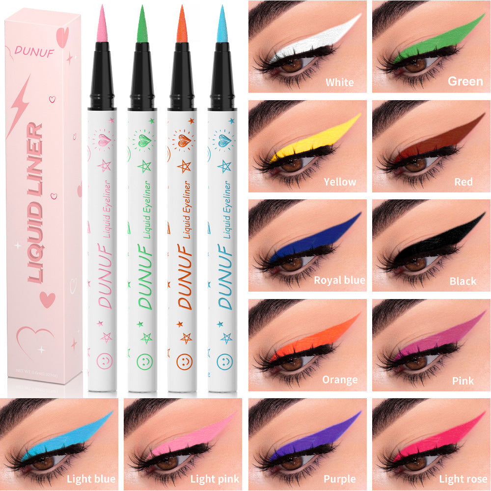 12-Color Long-Lasting Waterproof Liquid Eyeliner