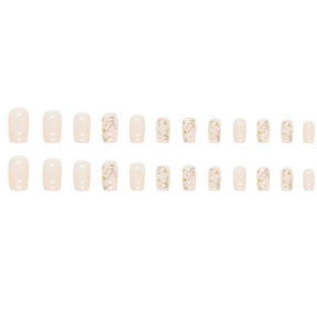 24-Piece Mid-Length Ins Style Nails - Ready-Made, Trendy Design