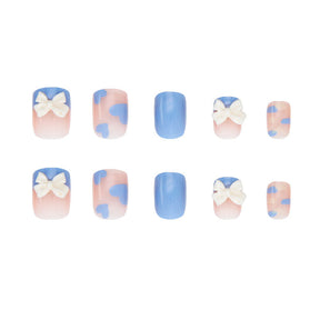 Removable Short Nail Tips - 24 Pieces Pre-Made Nail Stickers