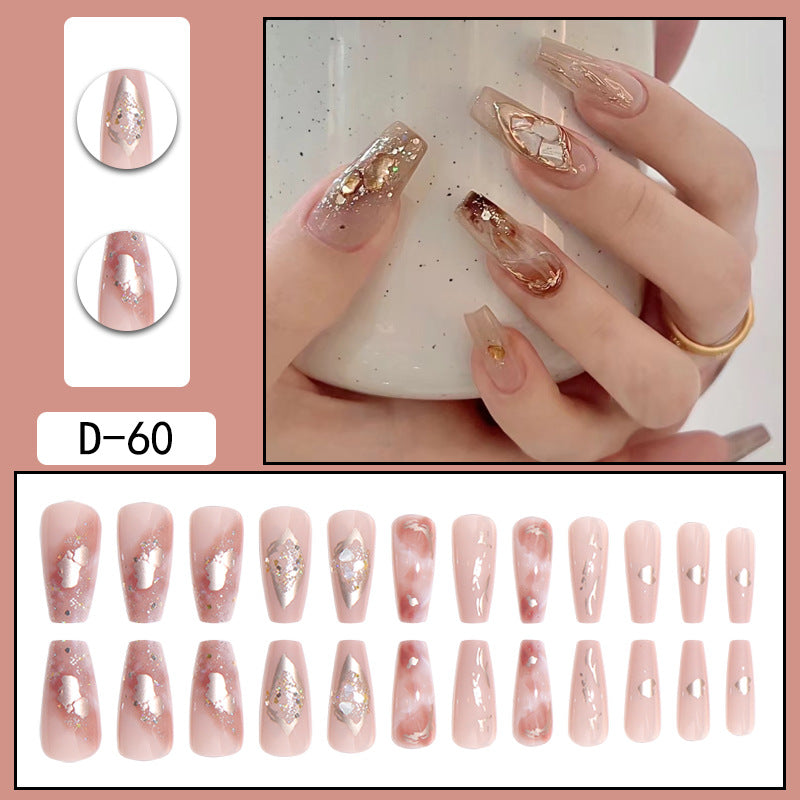 Long Elegant Nail Extensions, White-Tone, Instant Wear