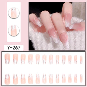 Y6 Ins Trendy Fall Nails: Almond Flashy Nail Tips