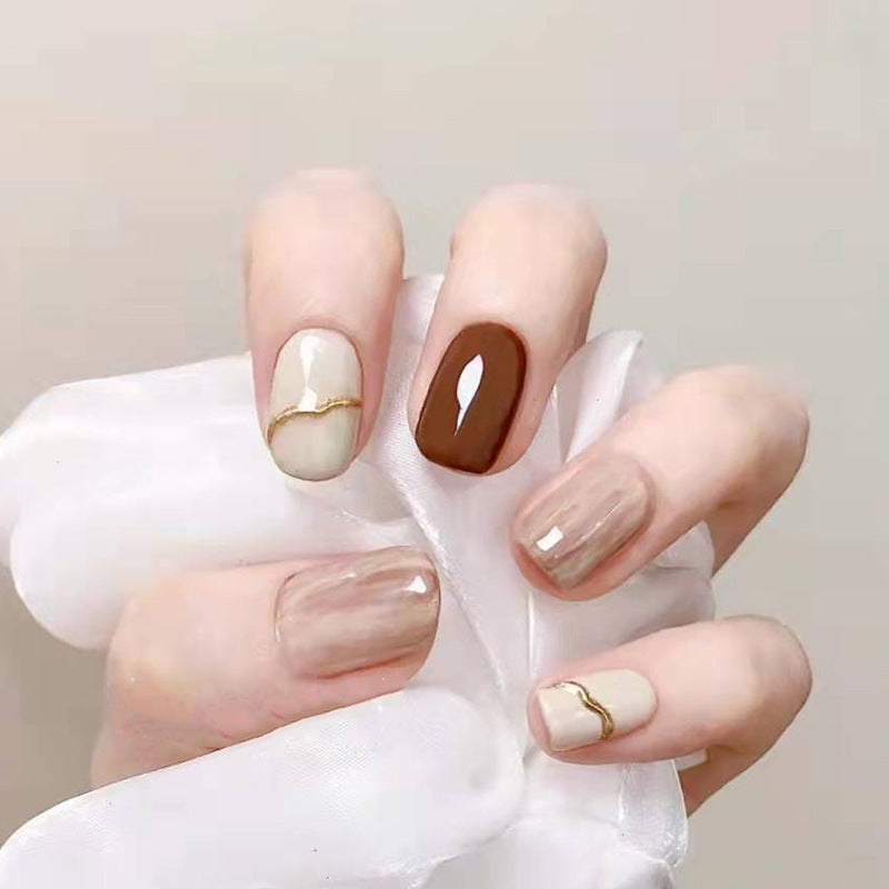 Removable Nude Ombre Nail Stickers - Soft Short Tips