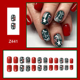 Removable Christmas Light Red Nail Tips