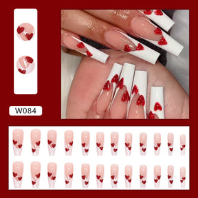 Ballet T-Shape Press-On Fall Nails - European and American Style (24PCS)