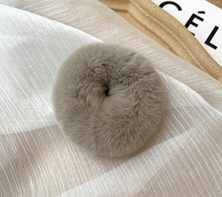 Real Rabbit Fur Hair Tie Winter Fashion Accessory