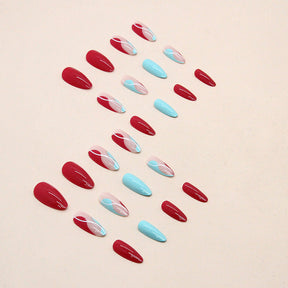 Almond Shape Pure Color Jump Nails, Fresh Spring/Summer Ins Style