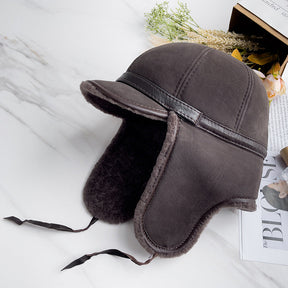 Winter Sheepskin Aviator Hat with Ear Protection