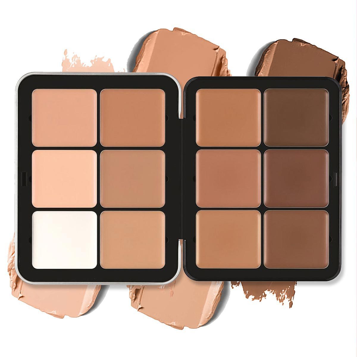 12-Color Concealer Palette - Multi-Use, Long-Lasting