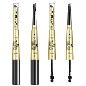 Double-Head Triangular Eyebrow Pencil with Waterproof Mascara