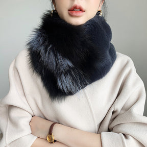 Real Rabbit Fur Collar Scarf - Winter Luxury