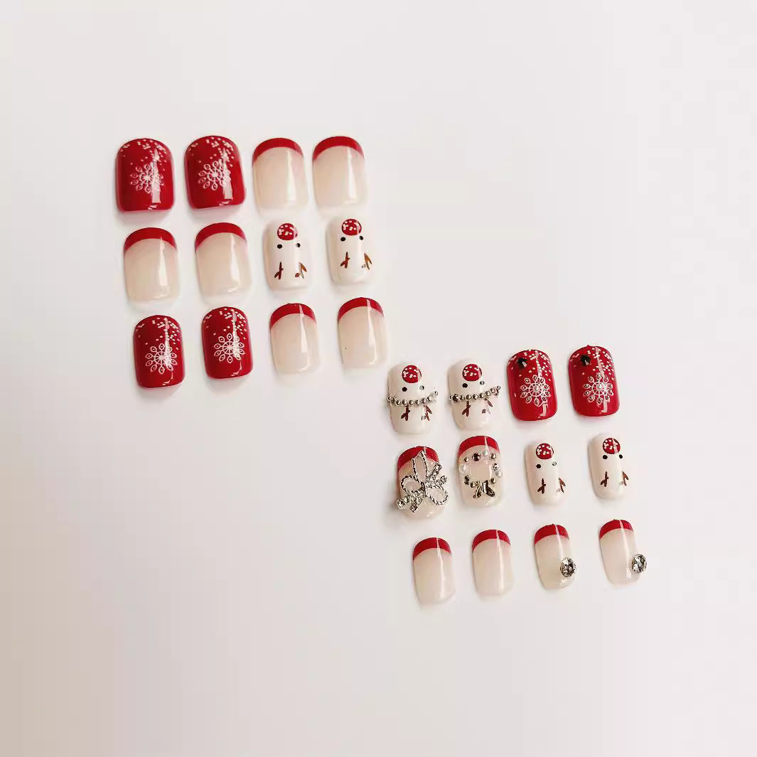 Cute Reindeer Head Snowflake Removable Nail Art