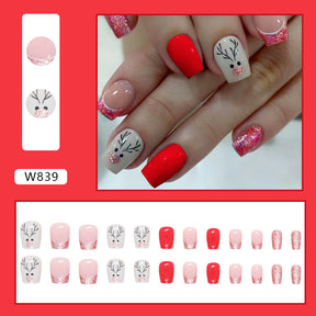 Cute and Cool Halloween/Christmas Fall Nails: 24-Piece Set