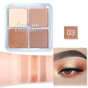 CmaaDU 4-Color Matte and Shimmer Eye Shadow Palette