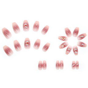 Shiny Aurora Diamond Fall Nails, 24-Piece Removable Wholesale Set