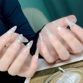 Chic Handmade Star Glitter Fall Nails, Trendy and Versatile Nail Patches for Girls