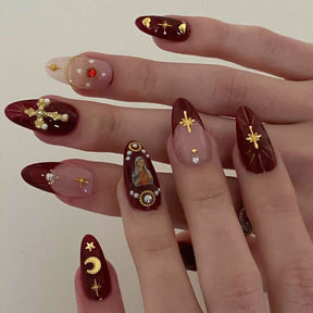 Cross and Star Moon Flash Fall Nails for Wholesale