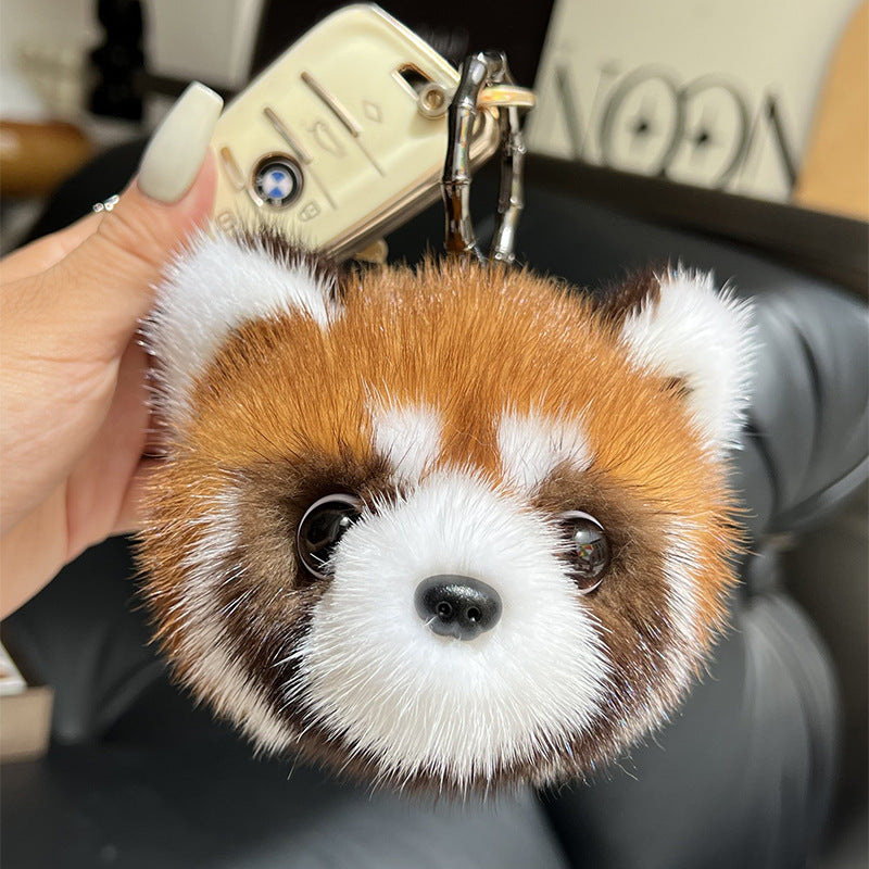 Cute Mink Fur Red Panda Keychain - Bag Charm