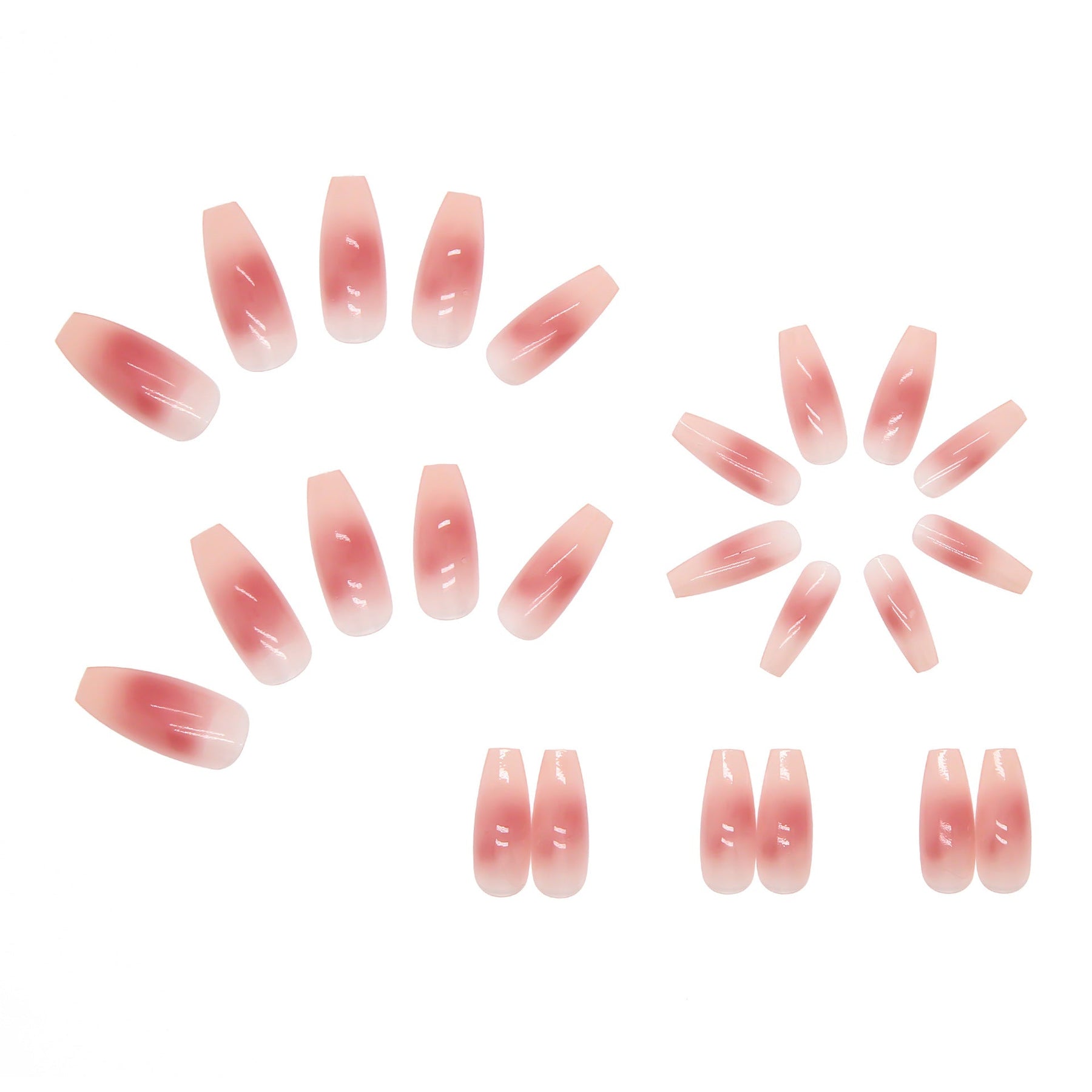 Pink Blush Long Nails - Gentle & Removable Stickers