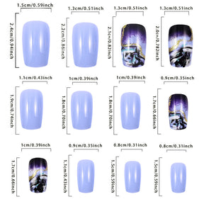 Purple Marble Ombre Nail Tips